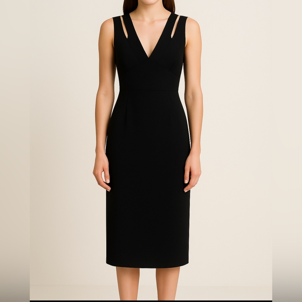 A.B.S Collection Black Cutout Shoulder Midi Dress – Women’s Size 4(E4)✨✨
